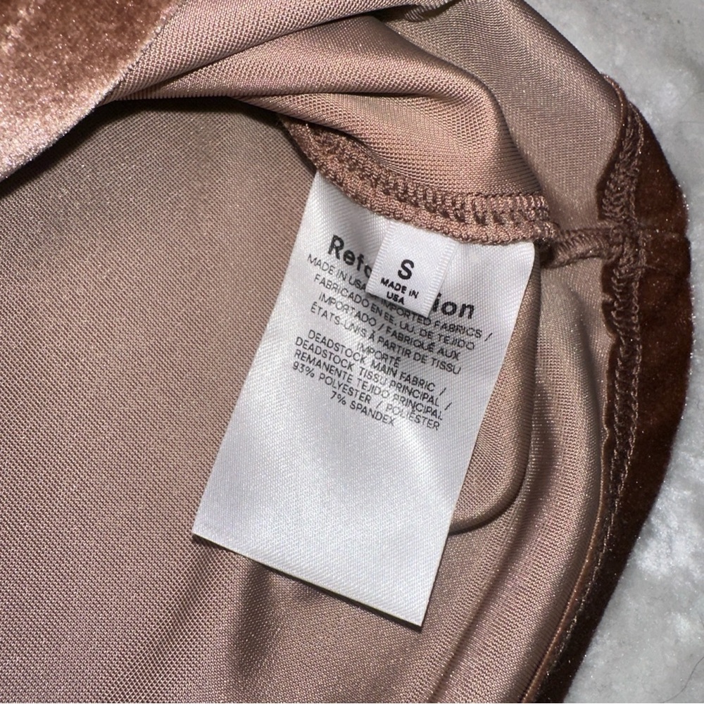 Reformation Brown Cello Knit Velvet Off the Shoulder Top Size Small - Picture 8 of 12